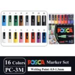 Маркери POSCA PC-3M, 0.9–1.3 мм — набір 16 кольорів - Зображення 3