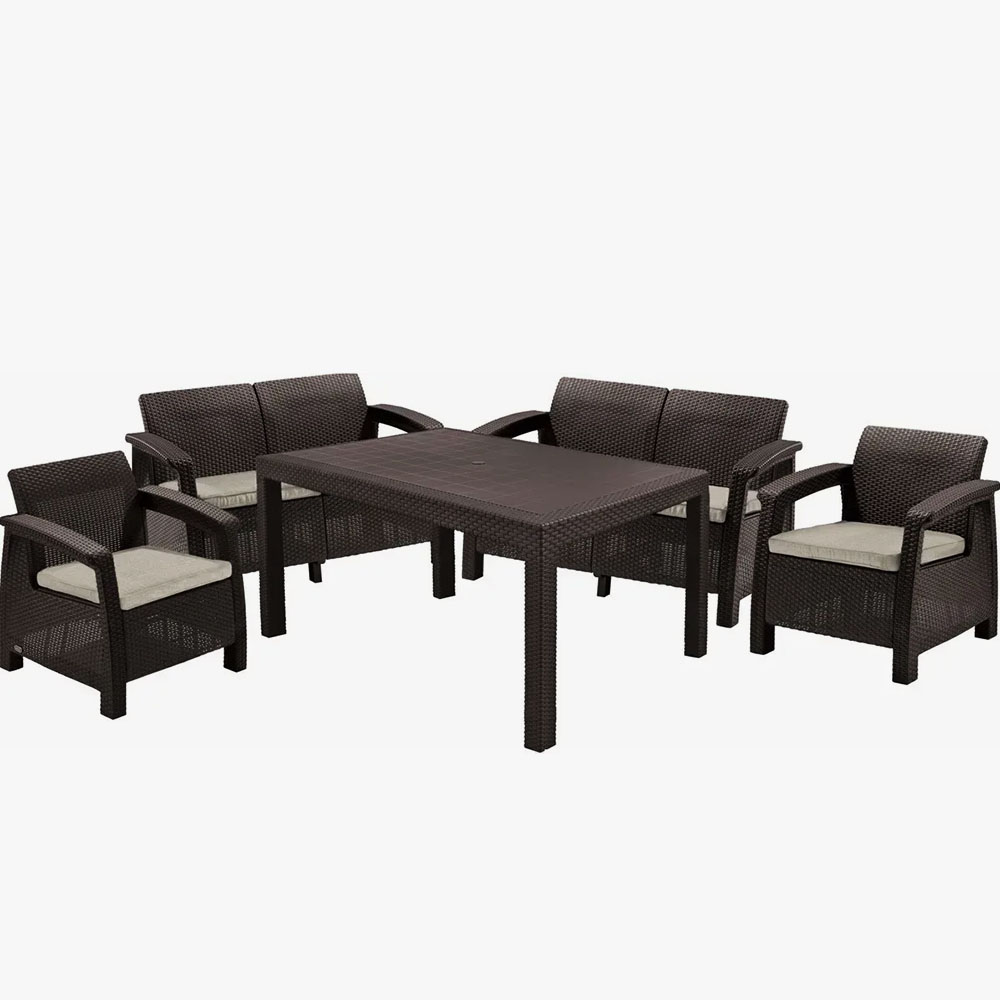 Комплект садових меблів Keter Corfu Fiesta Set (Коричневий) Комплект садових меблів Keter Corfu Fiesta Set (Коричневий) - Зображення 1